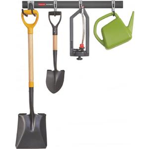 Rubbermaid FastTrack Garage Storage Utility Hooks 5 Piece Black All in One Rail Hook Kit and Tool Organizer Heavy Duty for Home/Garage/Shed/Garden