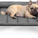 Veehoo Cooling Elevated Dog Bed Add Removable Waterproof Bolster Cushion Mat, Raised Pet Cot with Breathable Teslin Mesh, No-Slip Feet, Dog Sofa Bed for Indoor Outdoor, Medium, Black Silver (32.0"L x 25.0"W x 7.0"Th)