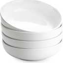 8.5Inch Pasta Bowls, 36OZ Serving Bowls, Salad Bowls Set of 4 Ceramic Sturdy & Stackable, Ideal for Housewarming, Festivals, White (36 OZ)