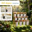 Three-layer Heavy-duty Metal Flower Bar Stand, Flower Cart Display Stand with Wheels, Flower Display Stand, Gold Flower Stand Without a Barrel (Gold)