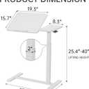 Adjustable Tilt Overbed Table with Wheels, Hospital Bed Side Table, 26.8 x 15.8 x 27.8 inches