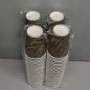 Clawsoff 100 Pack 12 oz Coffee Cups Disposable, 100 Count Insulated Paper Coffee Cups, Corrugated Ripple Wall Design Paper Cup, Hot Cold Drinking Cup for Party, Picnic, Travel, Business, Home (Brown)