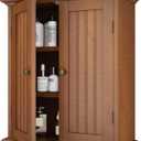 ChooChoo Bathroom Wall Cabinet, Over The Toilet Space Saver Storage Cabinet, Medicine Cabinet with 2 Door and Adjustable Shelves, Cupboard, Rustic, 8.8"D x 21.1"W x 24"H