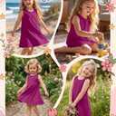 Custoneei Toddler Girls' Sleeveless Tank Dress, Fuchsia, 3T