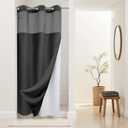 River Dream Stall Heavyweight No Hooks Required Dotted Waffle Weave Shower Curtain with Snap in Liner - 36W x 74H,Hotel Grade,Spa Like Bath Curtain,Graphite Grey