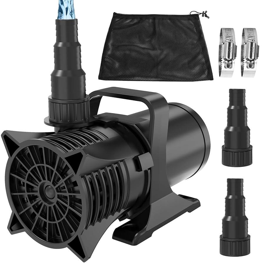 AquaMiracle 1800GPH Submersible Water Pump UL Certified Pond Pump Fountain Pump Aquarium Water Pumps for Pond, Waterfall, Fountain, Fish Tank, or Hydroponics 