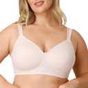 Playtex Women's Wireless Bra, Full Coverage, Moisture-Wicking, 4750 (Beige), 36DDD