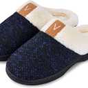 Parlovable Women's Slippers with Memory Foam, Wool-like Indoor Outdoor House Shoes with Anti-Skid Rubber Sole for Ladies, Gift for Women (M)