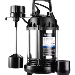 DEKO 3/4HP 4600GPH Sump Pump, Submersible Cast Iron and Stainless Steel Sump Pump with Integrated Vertical Float Switch