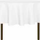sancua 60 Inch Round Tablecloth (Fits 20-48 Inch Tables), Water Resistant Spill Proof Washable Polyester Table Cloth Decorative Fabric Table Cover for Dining, Buffet Parties and Camping, White