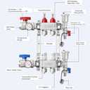 ABST PEX Manifold,2 Loop Stainless Steel Floor Radiant Heat Manifold Kit with 1/2" Adapters Included for Hydronic Radiant Floor Heating
