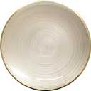 OCCASIONS 120 Ivory Gold Plastic Plates for 60 Guests - Heavy Duty Fancy Wedding Party Disposable Dinnerware Set 60 x 10'' Dinner + 60 x 7'' Salad/Dessert BPA Free China Like (Belize in Ivory & Gold), 120 Piece