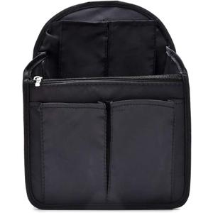 HOYOFO Mini Backpack Organizer Insert, Black, 7.7"L x 4.3"W x 10.6"H, Waterproof Nylon, Fits Small Backpacks