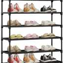 Kitsure Shoe Rack - 6-Tier Shoe Organizer, Shoe Rack for Closet, Entryway, Bedroom, Easy- Assembly Storage Shelf with Side Handles, 27.6" x 11.8" x 48.4", Black