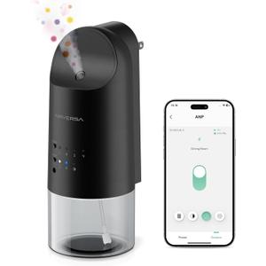 Airversa Smart Waterless Diffuser Plug in Wall for Essential Oils, 160mL, App Control Scent Diffuser with Buttons, Up to 800 sq ft, Oil Diffuser for Home, Room, Spa, Office, Studio, ANP Black