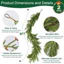 6FT 2Pack Real Touch Christmas Norfolk Pine Garland, Artificial Christmas Garland, Faux Greenery Garland with Lifelike Texture for Fireplace Mantle Table Wall Stair Indoor Outdoor Holiday Xmas Decor