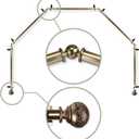 13/16" Nathan 5-Sided Bay Window Curtain Rod - Antique Brass