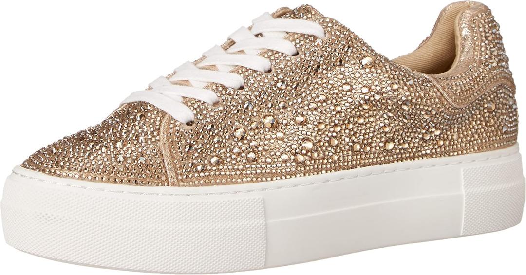Betsey Johnson Women's Sidny Sneaker (7, Light Gold)