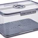 Refrigerator Storage Box Thickened Freezer Draining Crisper(Gray 7001)