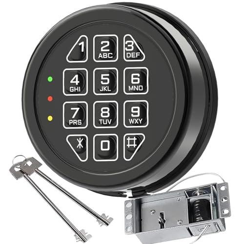 High Security Electronic Safe Lock Replacement Keypad with Solenoid Lock & 2 Override Keys, Fit Safe Box and More