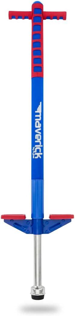 Flybar Maverick Foam Pogo Stick for Kids Age 5 and Up, 40 to 80 Pounds, Pogo Stick for Boys and Girls (Red/Blue)
