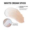 Cover Cream Stick, Color Changing Foundation Stick, Skin Matching Cover Cream with Medium to Full Coverage Dewy Finish Base Makeup, Dual-Ended with Detachable Brush (Fair)