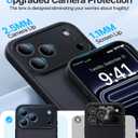 for iPhone 17 Pro Max Case, [Ribbed Non-Slip Sides] [Military-Grade Drop Protection] [Full Camera Protection] Anti-Yellow Soft-Touch Shockproof Slim Phone Case for iPhone 17 Pro Max, Black