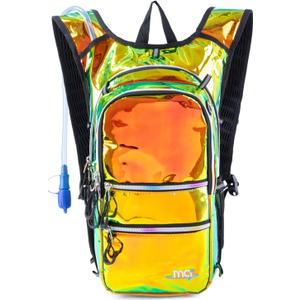 Hydration Backpack Pack with Cool Lights, 2L Water Bladder, Lightweight Bag for Running, Hiking, Bike, Climbing, Music Festival Essential, and Rave