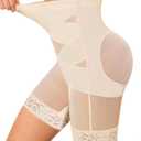 Nebility Tummy Control Shapewear Shorts High Waisted Body Shaper Butt Lifting Panties Thigh Slimmer Girdle (X-Large, Beige)