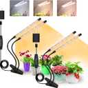 Plant Lights for Indoor Growing, Full Spectrum 4 Heads Clip Grow Lamps with 10 Feet Cables for Seeding Blooming and Fruiting(2 Pack)