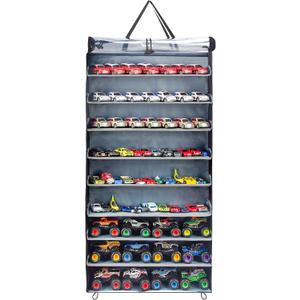 Display Case Compatible with Toy Cars, Matchbox Cars, Monster Trucks, Dustproof Hanging Display Case for Toy Cars, Matchbox Cars, Monster Trucks (Rectangular-Black)