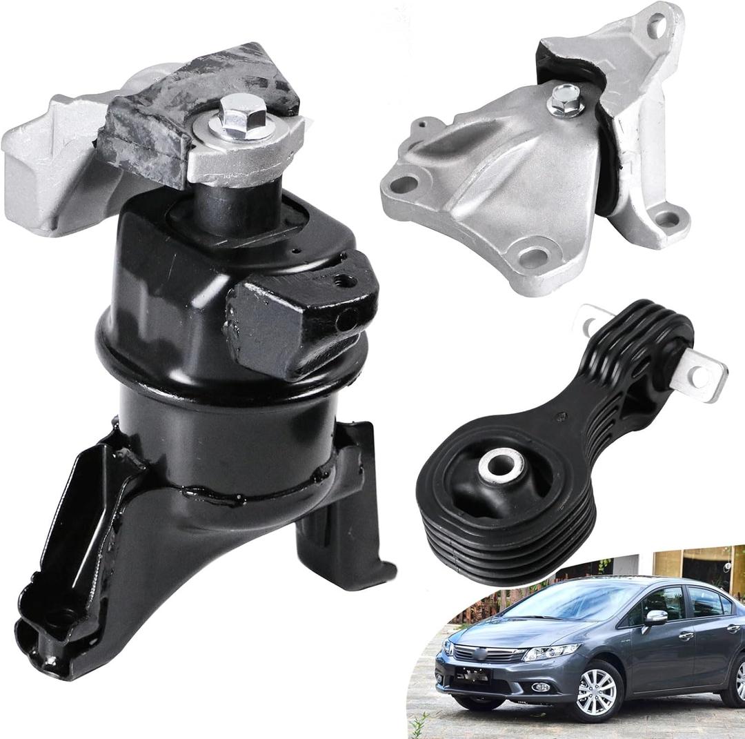 Engine Motor Mount Compatible with Honda Civic 1.8L 2012-2015 Transmission Motor Support Replace A65021 A65048 A65087 50820TR0A81 50890TR0A81 50850TR6A81