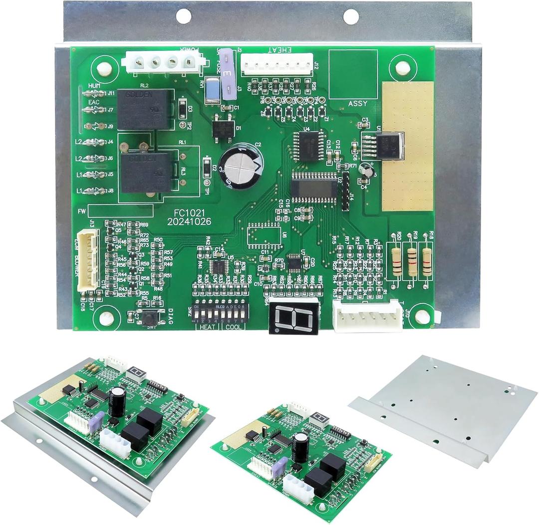 1006801R Control Board for E7 & B6 Series Electric FurnaceReplacement Printed Circuit Board, W/Electric Heat, Single Stage