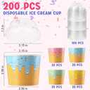 Jingmore 100 Count Paper Ice Cream Cups with Clear Dome Lids Disposable Dessert Cups Bulk Dessert Bowls Sundae Containers for Snack Yogurt Soup Birthday Ice Cream Party Supplies (6 oz)