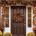 Fall Pumpkin Garland for Mantle Halloween Velvet Pumpkin Garland Autumn Harvest Hanging Decoration for Fireplace Mantel Porch Wall Centerpiece Thanksgiving Party Indoor 6ft(Yellow)