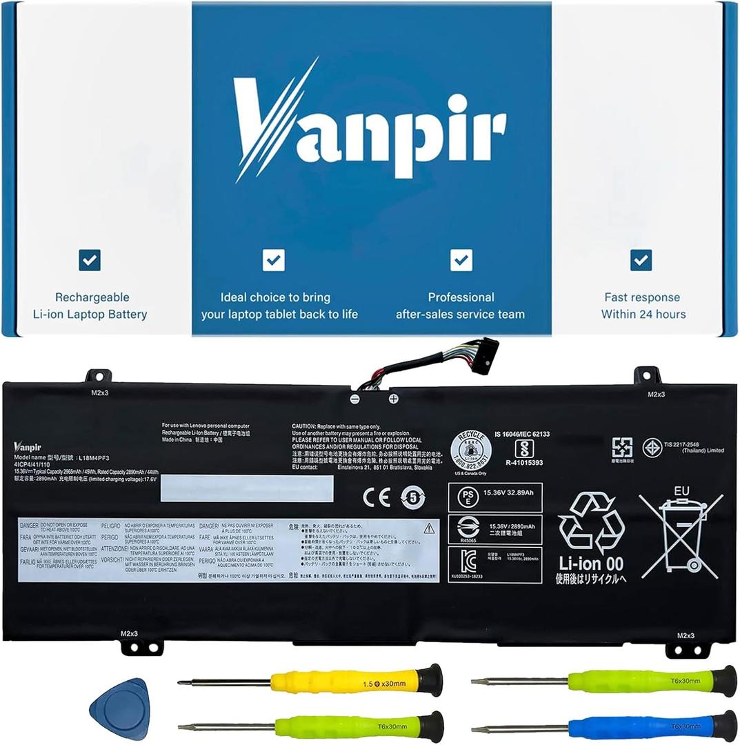 L18M4PF3 45Wh Laptop Battery Replacement for Lenovo ideapad C340-14IML C340-14IWL Flex-14IML Flex-14IWL S540-14API S540-14IML S540-14IWL C340-14API Series L18C4PF3 L18C4PF4 L18M4PF4 15.36V