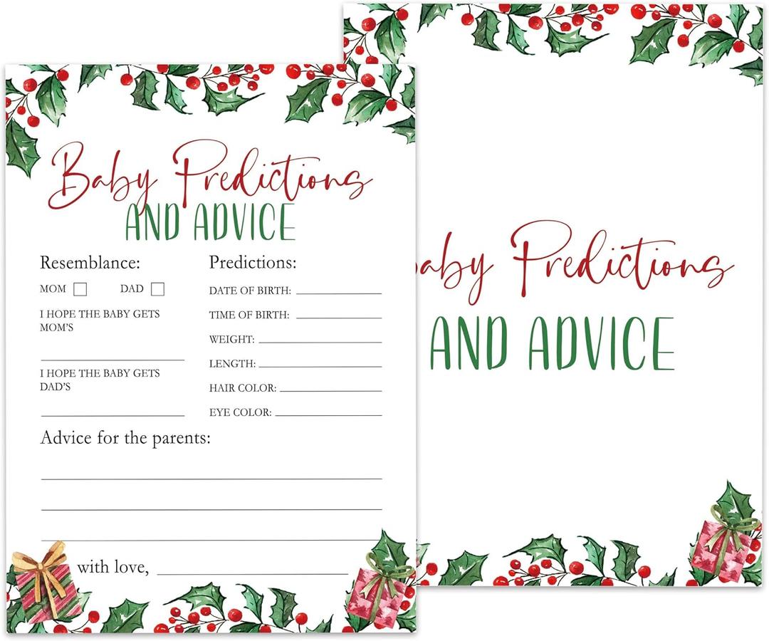 Christmas Baby Shower Games 25 Pack, Winter Baby Games, Christmas Baby Shower Games Cards, Gender Reveal Party Decorations, Party Favors Supplies, Christmas Baby Shower Ideas -A06