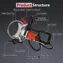 3200W 110V 16 inch Electric Concrete Ring Cutting Saw, Max Cutting Depth 11.4 inch with 2 Blades & Smart Water Pump, Power Circular Saws Brick Walls, Cement Blocks and Marble