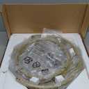 Yaheetech Round Nesting Side Table Stacking Coffee Table, Set of 2 Circular End Tables w/Metal Frame & Tempered Glass Top & Protective Foot Pads for Small Space Living Room Office, Mustard Gold