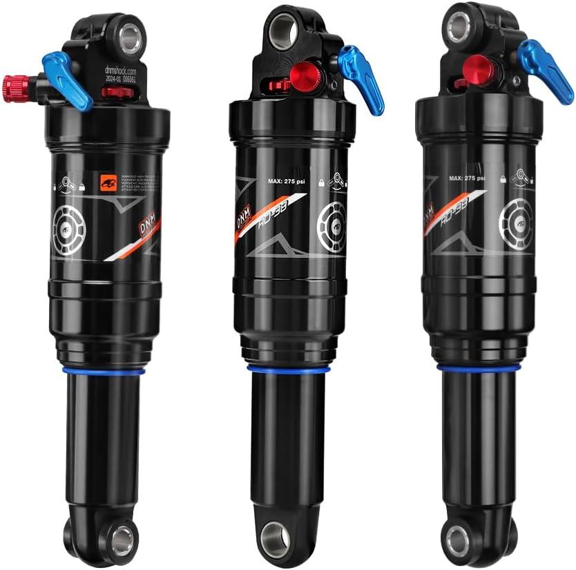 DNM AO-38RC Mtb Rear Shock Bike Air Rear Shock Rebound/Lock Out - Manual Remote - Adjustable Air Pressure (165 x 35 mm (6.50" x 1.38")