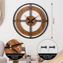 Large Wall Clock Decorative Wall Clock Round Kitchen Clock Farmhouse Kitchen Decor Rustic Clocks for Walls Farmhouse Silent Clock for Living Room Decor (Rustic)