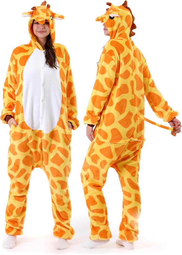 Adult Animal Onesie - Onesies Pajamas for Women & Men Couples, Soft Fleece Halloween Cosplay Costumes Sleepwear (M)
