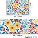 Kitchen Rugs and Mats Set of 2 Pieces Anti Fatigue Standing Mat Multicolor Floral Blue Leaves Summer Spring Non Slip Washable Comfort Flooring Carpet Runner for Kitchen Home