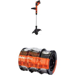 BLACK+DECKER 40V MAX String Trimmer/Edger with Trimmer Line, 30-Foot, 0.065-Inch, 3-Pack (LST140C & AF-100-3ZP)