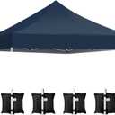 ONTHEWAY 10' x 10' Replacement Canopy Top for Pop Up Tent, Heavy Duty Waterproof Fabric with UV Protection, Instant Canopy Top Cover ONLY