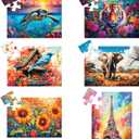 6 Pack 16 Large Piece Puzzles for Seniors Puzzles Dementia Alzheimer's Products and Activities Alzheimer's Puzzle Elderly Adults Cognitive Game Gift for Patients in Nursing Home with 6 Storage Bags