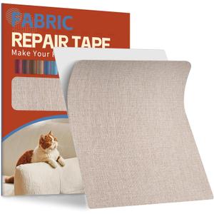 Linen Fabric Repair Tape Kit, 8.3" x 11" Self-Adhesive Couch Patch Repair Fabric Patches for Furniture, Clothes, Upholstery, Carpets, Chairs, Sofas, Pillows Linen Beige