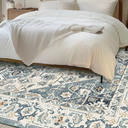 VK VK·LIVING Machine Washable Rug 9'x12' Vintage Design Washable Area Rugs with Non Slip Rugs for Living Room Bedroom Traditional Woven Carpet Stain Resistant Home Decor Boho Rug, Green&Beige