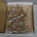 80Pcs Anwenk 1/4"-20 x 15mm Furniture Screw in Nut Threaded Wood Inserts Bolt Fastener Connector Hex Socket Drive for Wood Furniture Assortment (with Hex Spanner)