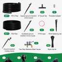 Drip Irrigation System for Garden, 180FT Tubing | Auto watering system with 1/2" & 1/3" tubing, dual faucet, adjustable nozzle emitters. For greenhouse, lawn, potted plants